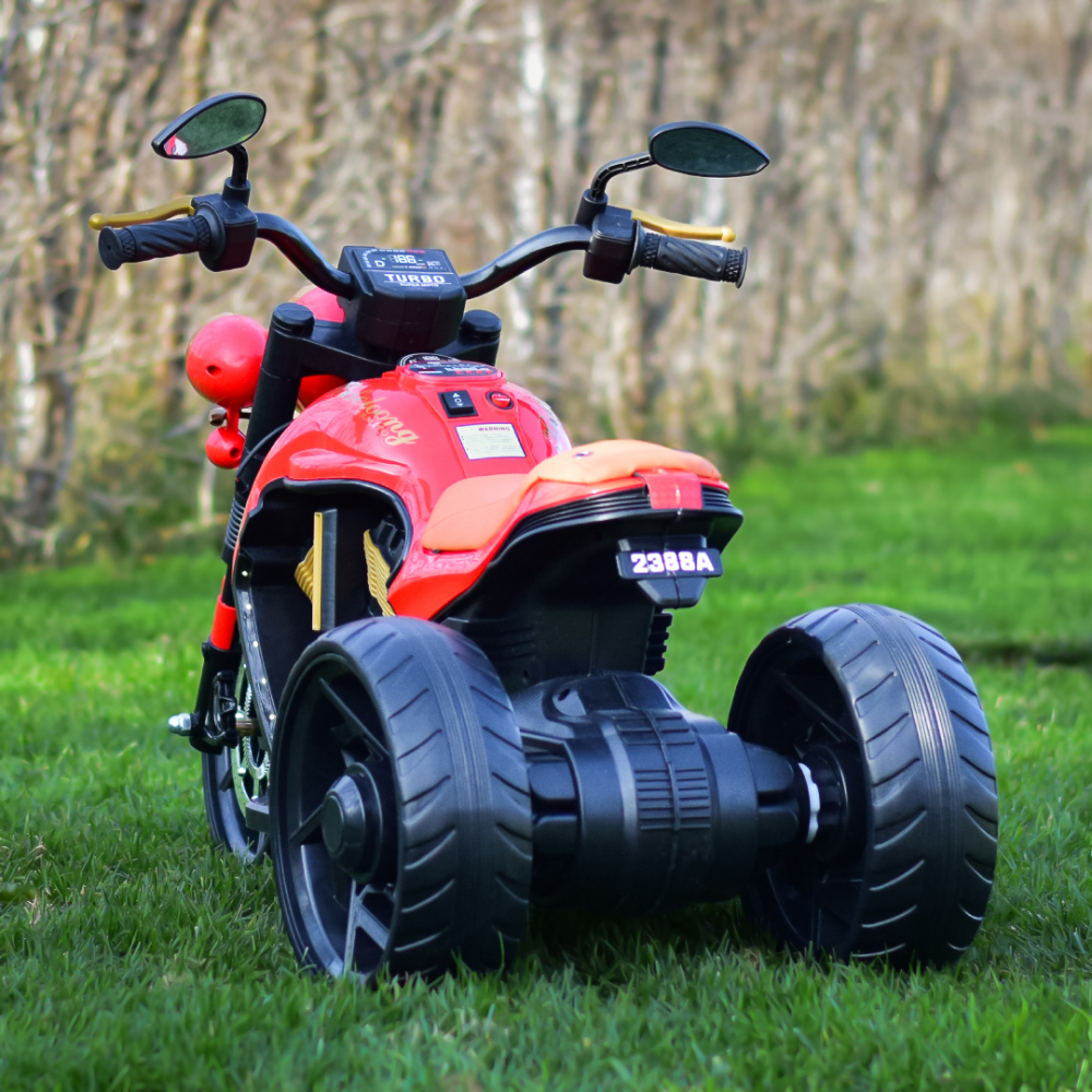 Motocicleta electrica cu 3 roti, Telecomanda, Kinderauto Jocker 70W premium, rosu [8]