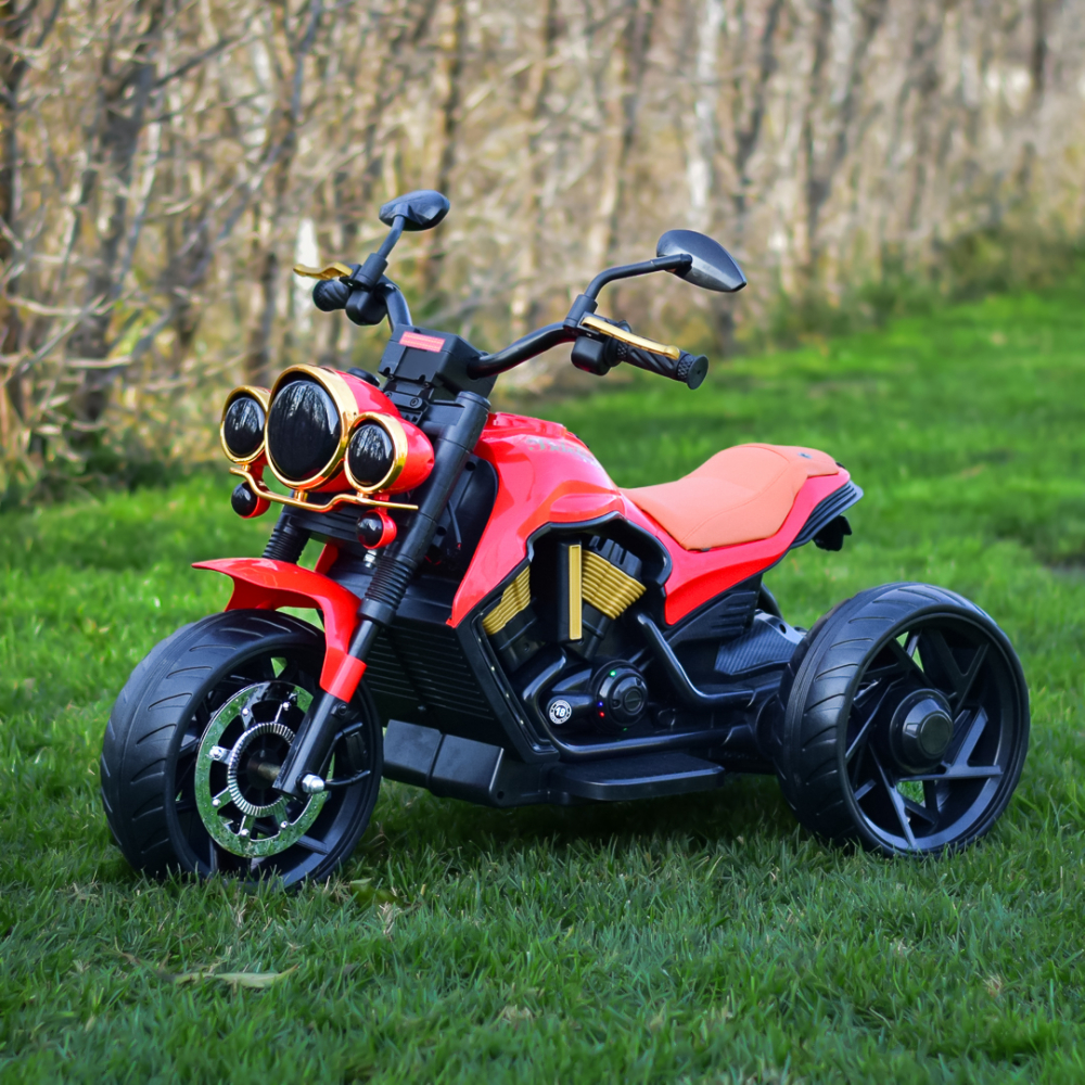 Motocicleta electrica cu 3 roti, Telecomanda, Kinderauto Jocker 70W premium, rosu [10]