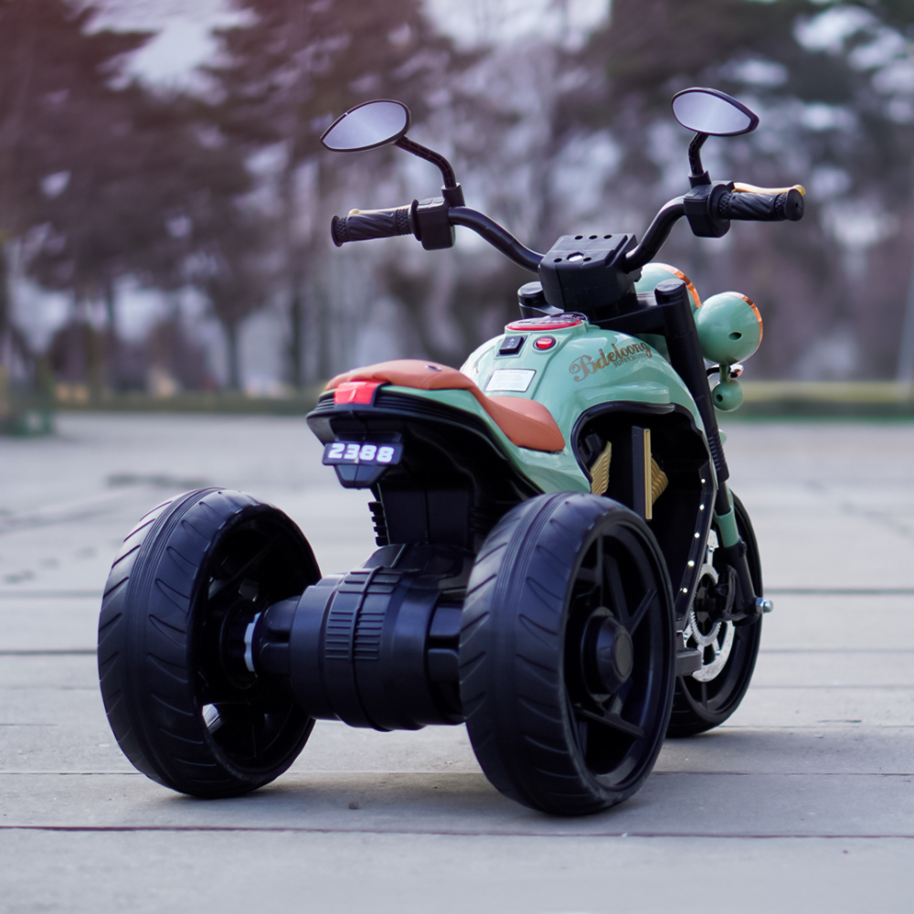 Motocicleta electrica cu 3 roti, Telecomanda, Kinderauto Jocker 70W premium, verde [7]