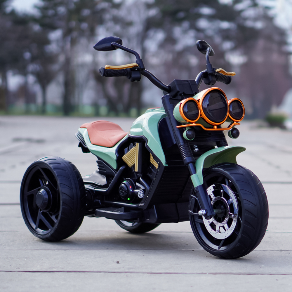 Motocicleta electrica cu 3 roti, Telecomanda, Kinderauto Jocker 70W premium, verde [4]