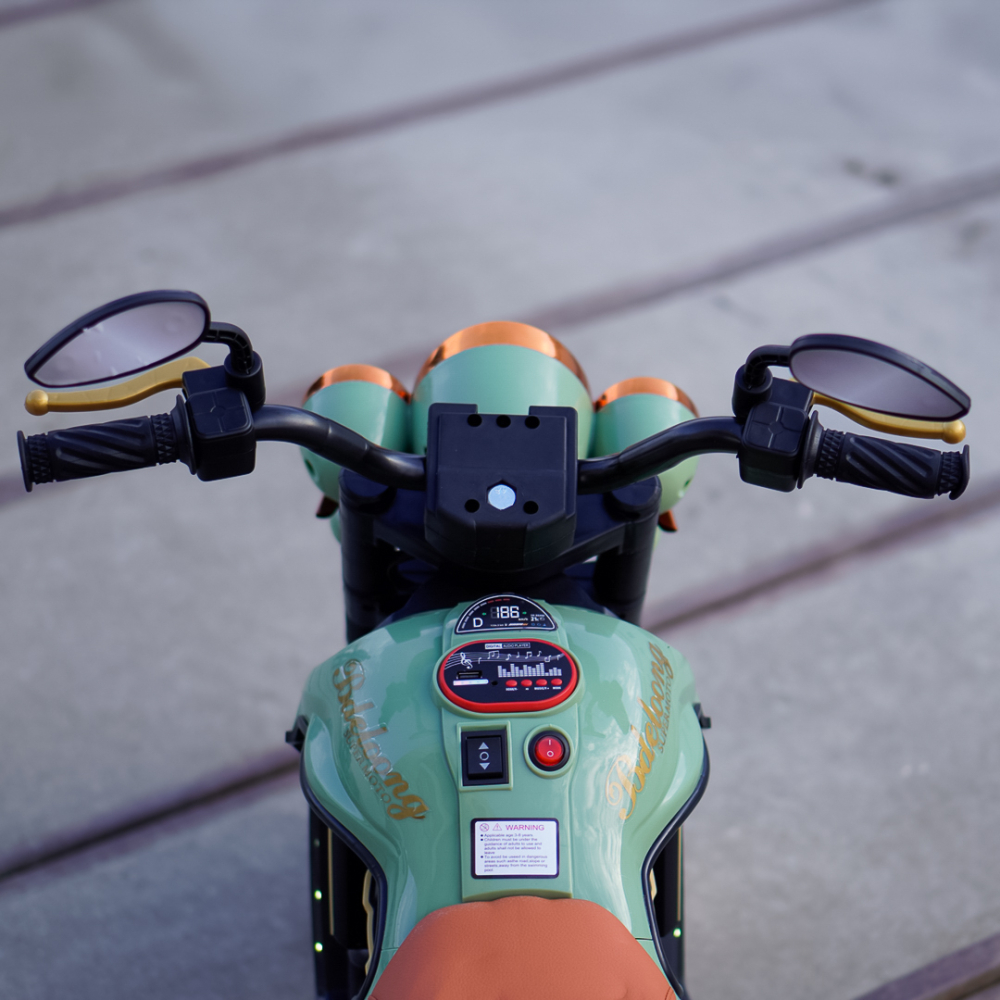 Motocicleta electrica cu 3 roti, Telecomanda, Kinderauto Jocker 70W premium, verde [12]