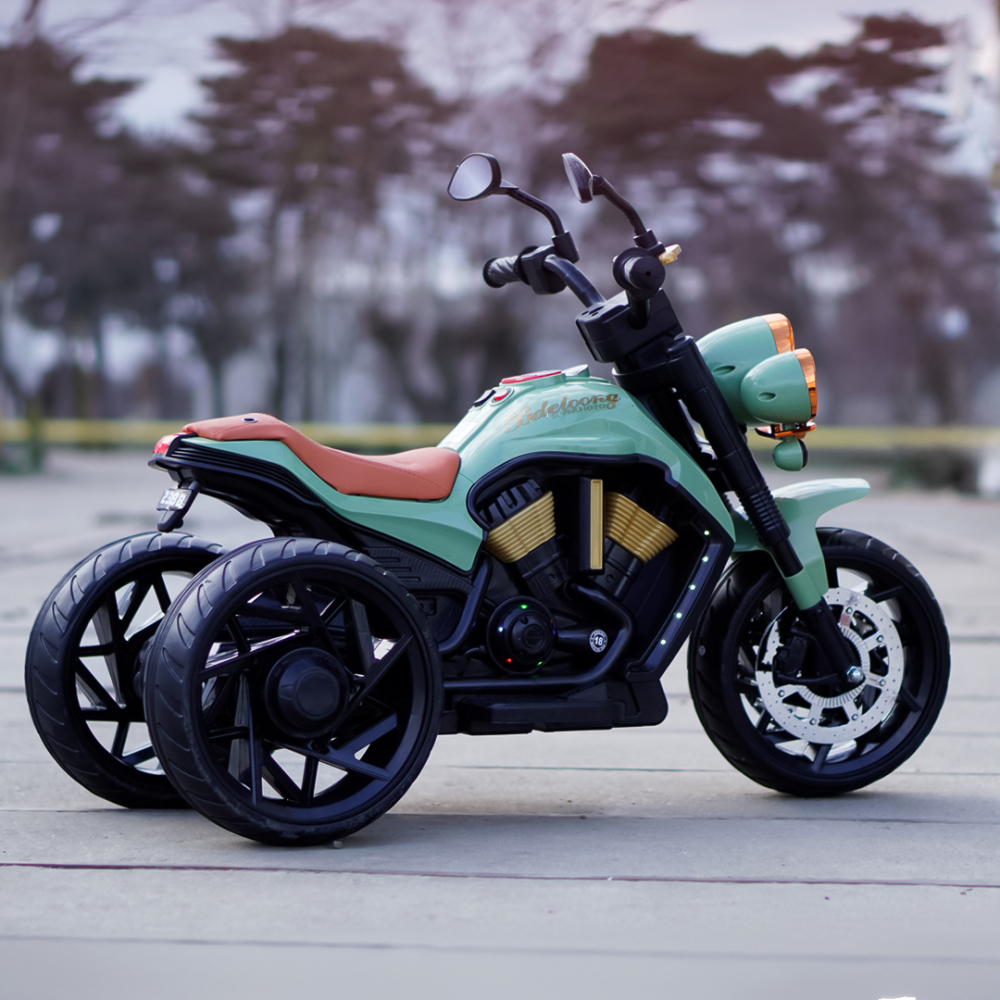 Motocicleta electrica cu 3 roti, Telecomanda, Kinderauto Jocker 70W premium, verde [6]