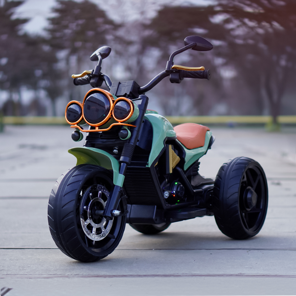 Motocicleta electrica cu 3 roti, Telecomanda, Kinderauto Jocker 70W premium, verde [2]