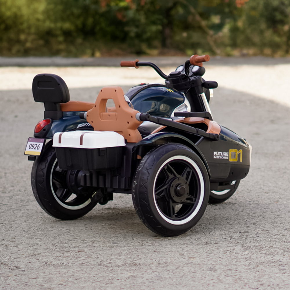 Motocicleta electrica cu atas BJTS0926, pentru copii 3-9 ani, 150W, 12V 12Ah, echipare premium, verde [5]