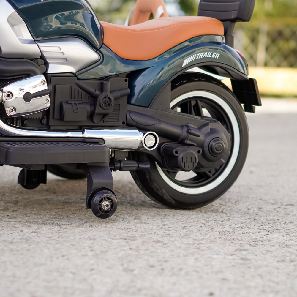 Motocicleta electrica cu atas BJTS0926, pentru copii 3-9 ani, 150W, 12V 12Ah, echipare premium, verde [12]