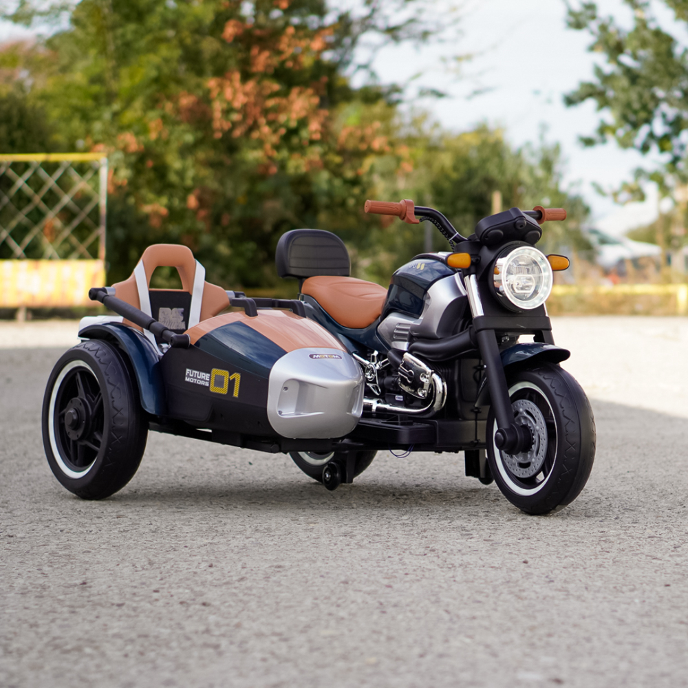 Motocicleta electrica cu atas BJTS0926, pentru copii 3-9 ani, 150W, 12V 12Ah, echipare premium, verde [2]