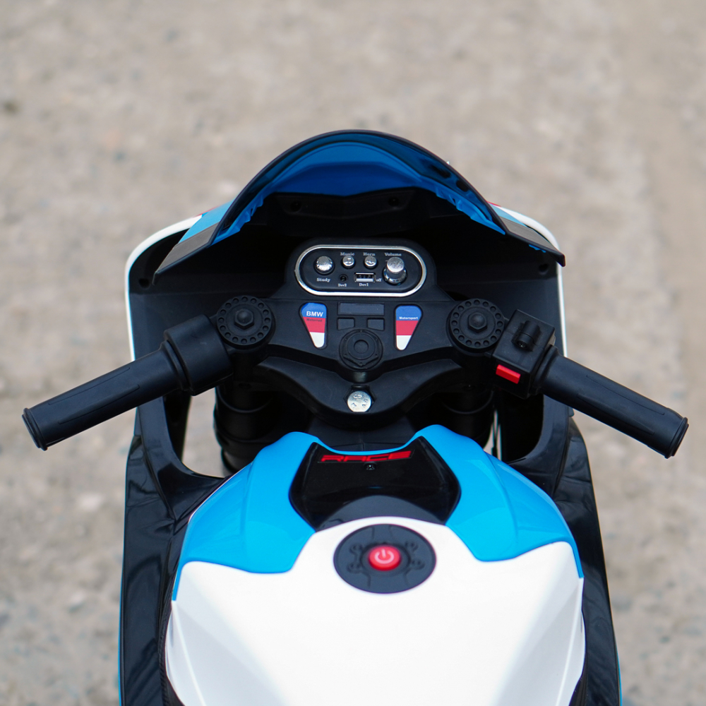 Motocicleta electrica cu licenta BMW HP4 Premium, pentru copil 3-9 ani, culoare Albastra [11]