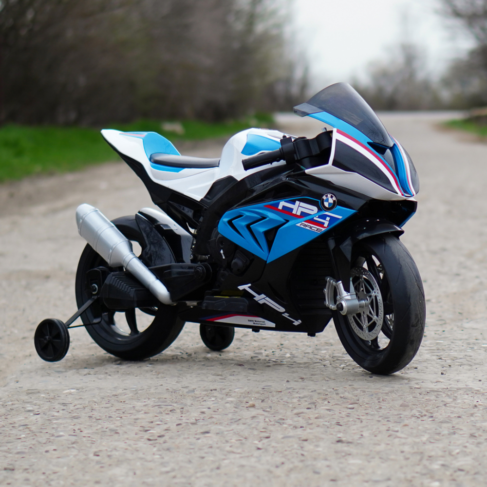 Motocicleta electrica cu licenta BMW HP4 Premium, pentru copil 3-9 ani, culoare Albastra [7]