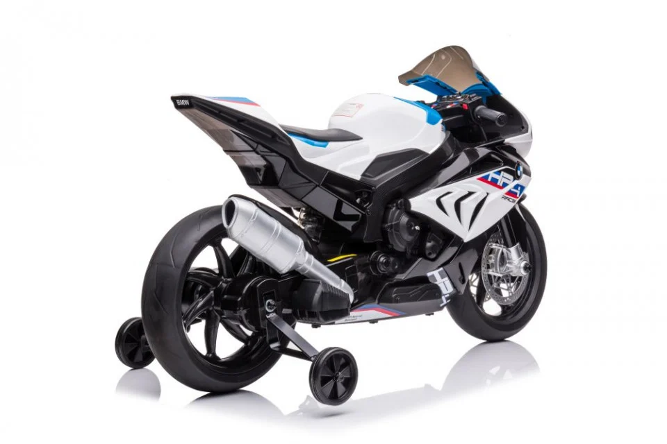 Motocicleta electrica cu licenta BMW HP4 Premium, pentru copil 3-9 ani, culoare Alba [5]