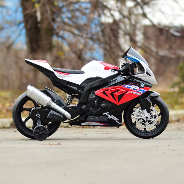 Motocicleta electrica cu licenta BMW HP4 Premium, pentru copil 3-9 ani, culoare Rosu [4]