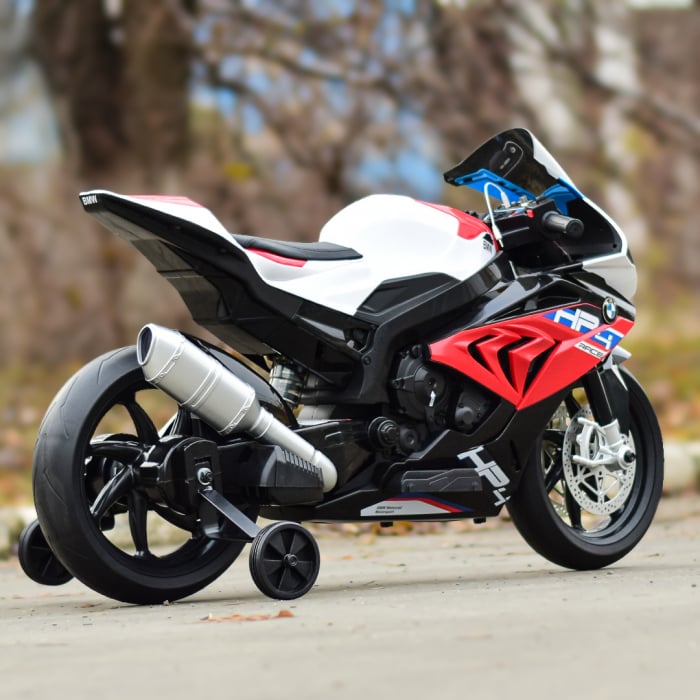 Motocicleta electrica cu licenta BMW HP4 Premium, pentru copil 3-9 ani, culoare Rosu [5]