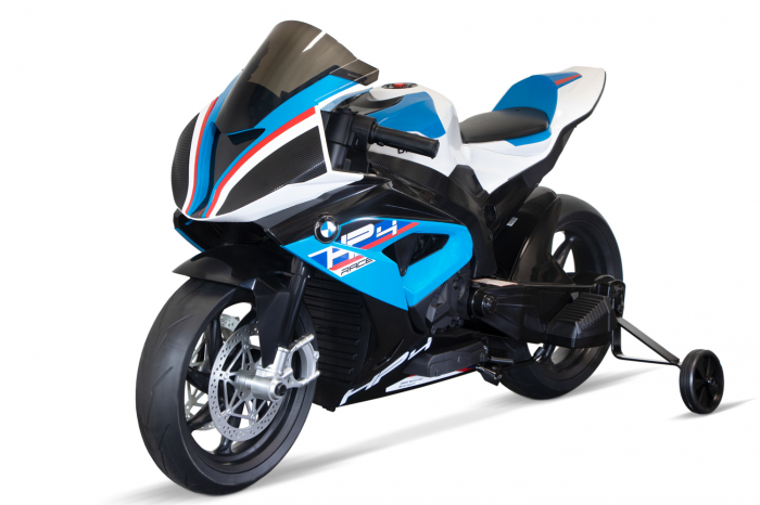 Motocicleta electrica cu licenta BMW HP4 Premium, pentru copil 3-9 ani, culoare Albastra 3-9 imagine 2022 protejamcopilaria.ro