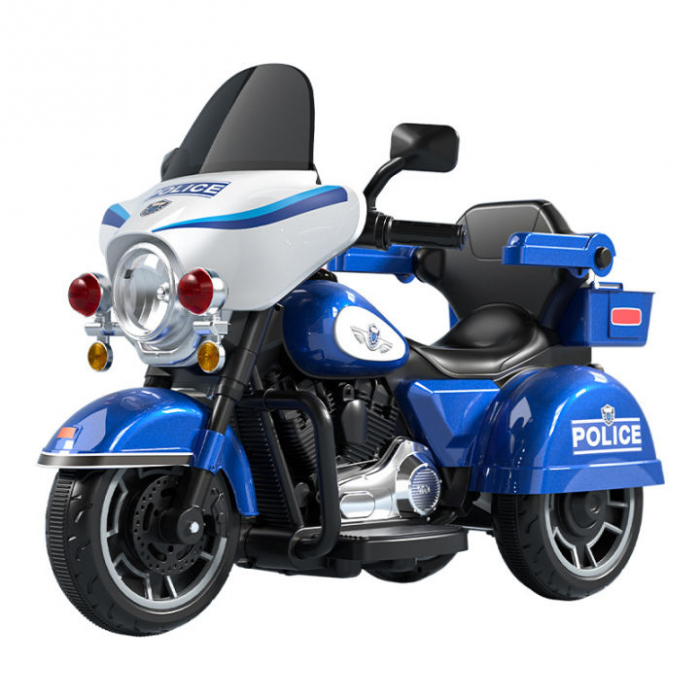 Motocicleta electrica, Kinderauto BJLT609 cu scaun tapitat, roti gonflabile, 50W, 6V 7ah, telecomanda, albastra 50W imagine noua responsabilitatesociala.ro