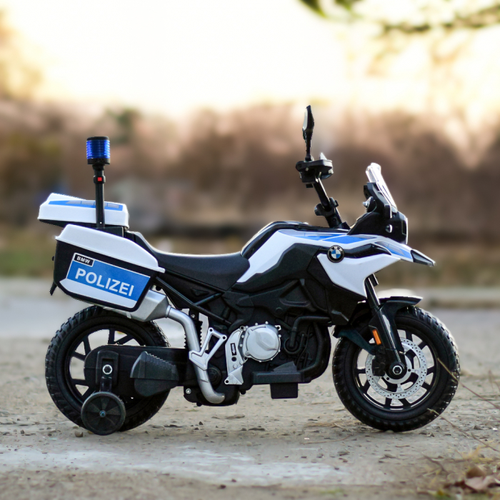 Motocicleta electrica de politie pentru copii, BMW F850 GS, 90W, 12V cu roti MOI #Polizei [8]