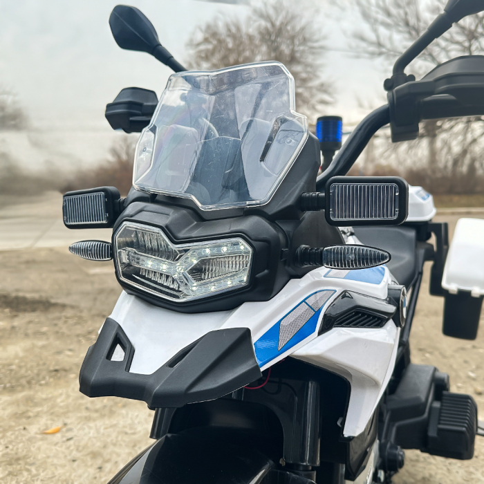 Motocicleta electrica de politie pentru copii, BMW F850 GS, 90W, 12V cu roti MOI #Polizei [9]