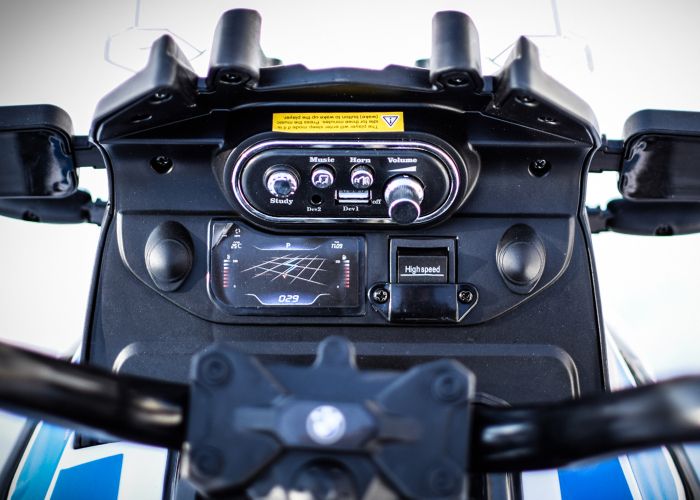 Motocicleta electrica de politie pentru copii, BMW F850 GS, 90W, 12V cu roti MOI #Polizei [22]