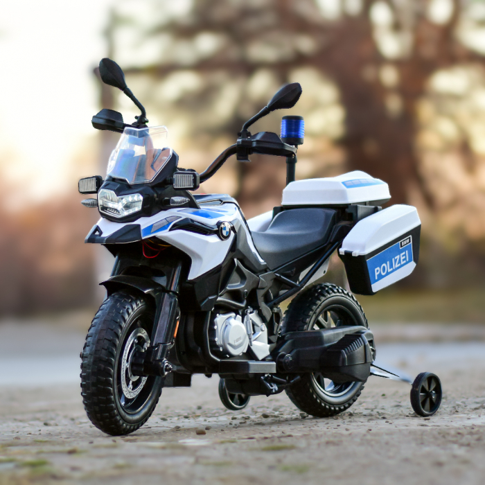 Motocicleta electrica de politie pentru copii, BMW F850 GS, 90W, 12V cu roti MOI #Polizei [2]
