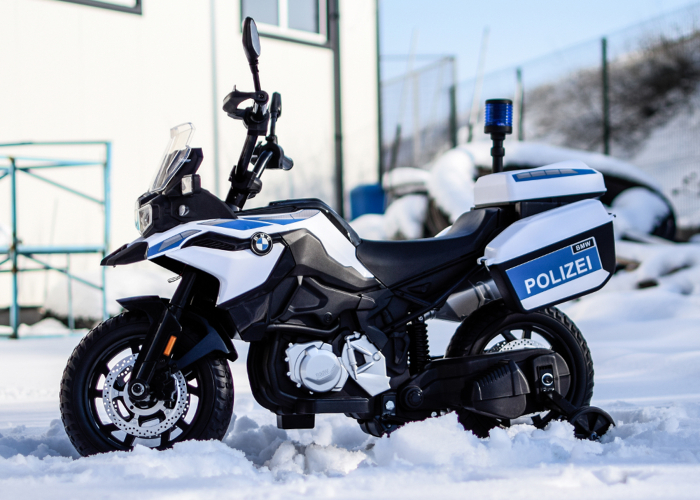 Motocicleta electrica de politie pentru copii, BMW F850 GS, 90W, 12V cu roti MOI #Polizei [19]