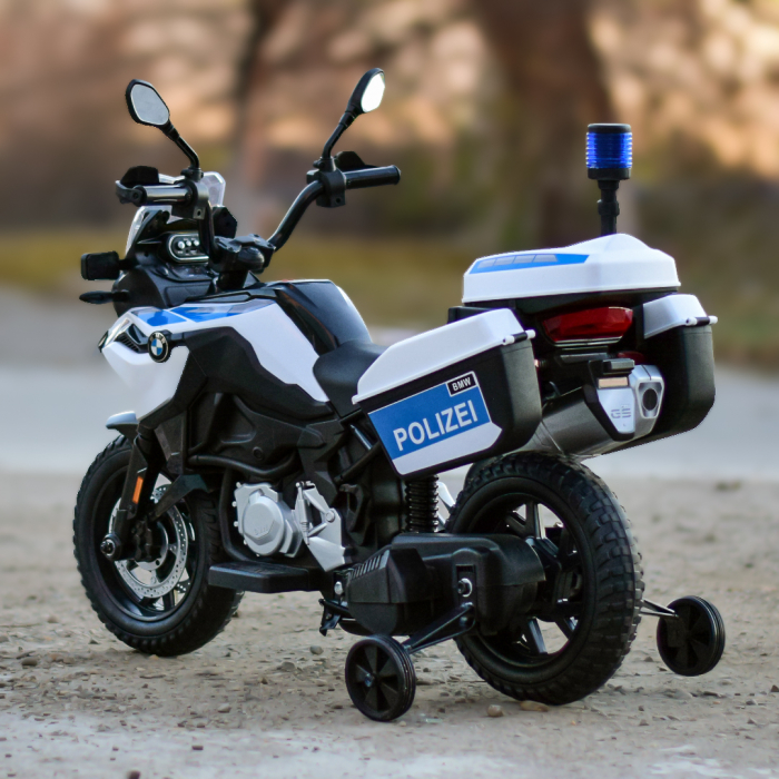 Motocicleta electrica de politie pentru copii, BMW F850 GS, 90W, 12V cu roti MOI #Polizei [4]