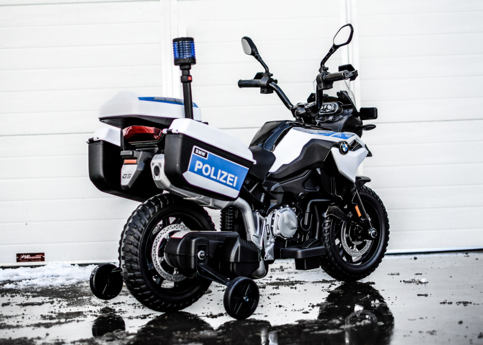 Motocicleta electrica de politie pentru copii, BMW F850 GS, 90W, 12V cu roti MOI #Polizei [17]