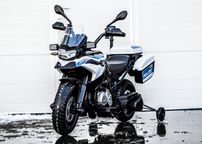 Motocicleta electrica de politie pentru copii, BMW F850 GS, 90W, 12V cu roti MOI #Polizei [15]