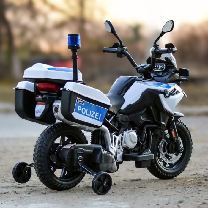 Motocicleta electrica de politie pentru copii, BMW F850 GS, 90W, 12V cu roti MOI #Polizei [7]