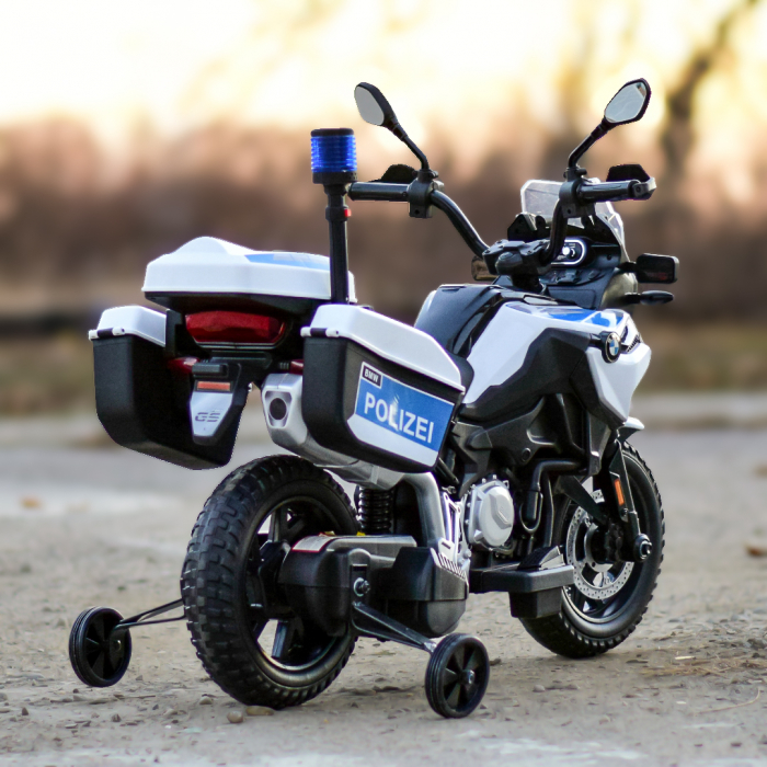 Motocicleta electrica de politie pentru copii, BMW F850 GS, 90W, 12V cu roti MOI #Polizei [6]