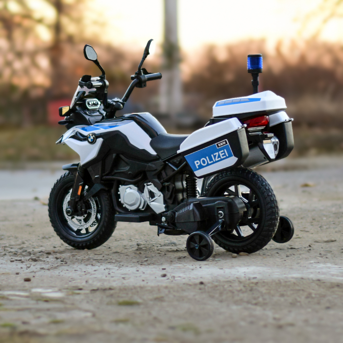 Motocicleta electrica de politie pentru copii, BMW F850 GS, 90W, 12V cu roti MOI #Polizei [5]