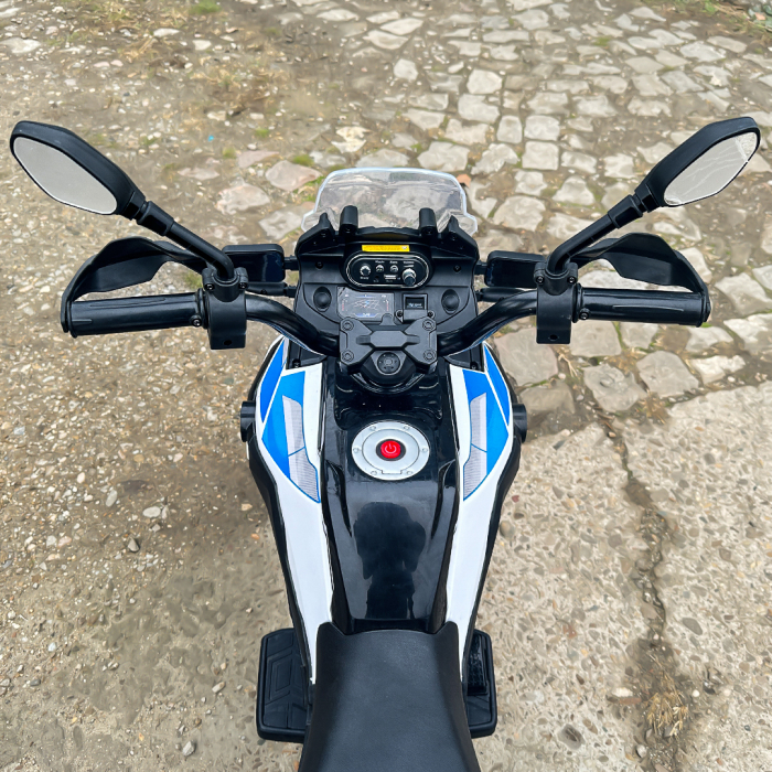 Motocicleta electrica de politie pentru copii, BMW F850 GS, 90W, 12V cu roti MOI #Polizei [11]