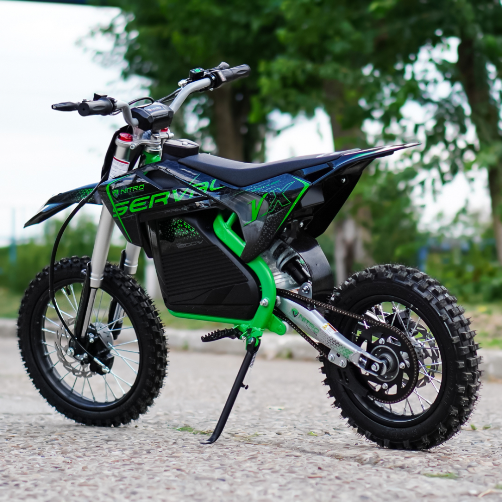 Motocicleta electrica E-Dirtbike Serval VX 1600W 14/12 48V 15Ah Lithiu ION, culoare Verde [7]