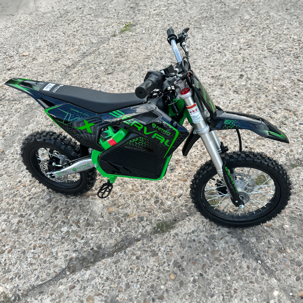 Motocicleta electrica E-Dirtbike Serval VX 1600W 14/12 48V 15Ah Lithiu ION, culoare Verde [10]