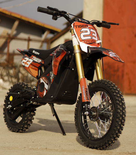 Motocicleta electrica Eco Tiger 1000W 36V 12/10 #Portocaliu [13]