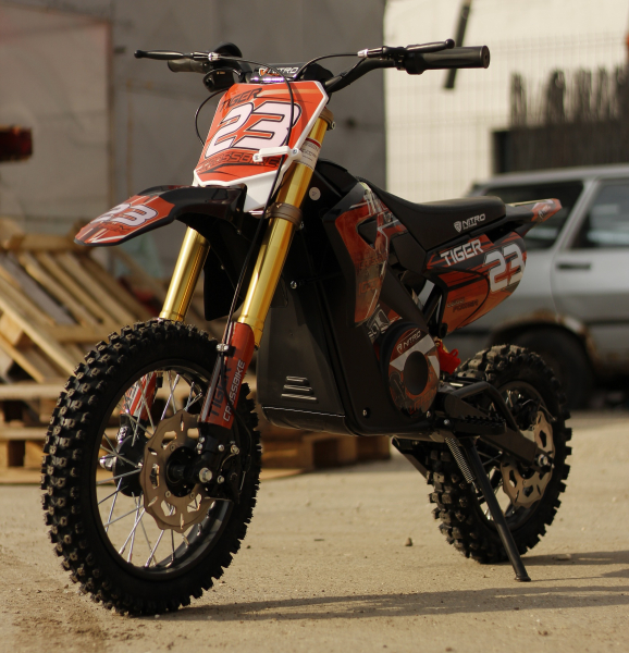 Motocicleta electrica Eco Tiger 1000W 36V 12/10 #Portocaliu [14]