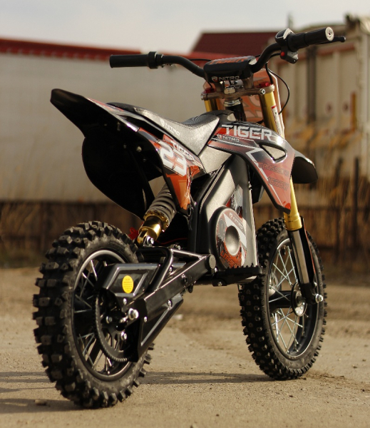 Motocicleta electrica Eco Tiger 1000W 36V 12/10 #Portocaliu [15]