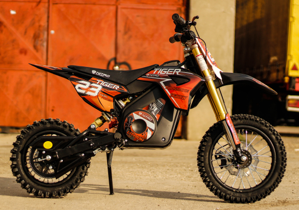 Motocicleta electrica Eco Tiger 1000W 36V 12/10 #Portocaliu [20]
