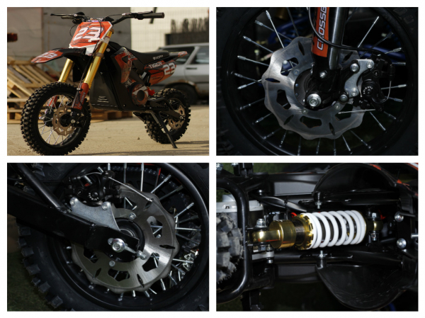 Motocicleta electrica Eco Tiger 1000W 36V 12/10 #Portocaliu [18]