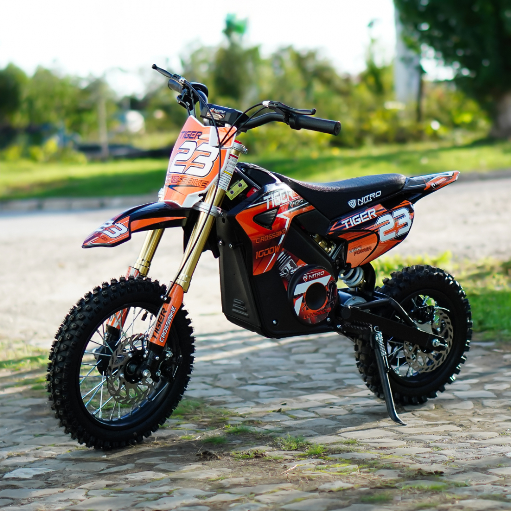 Motocicleta electrica Eco Tiger 1000W 36V 12/10 #Portocaliu [3]
