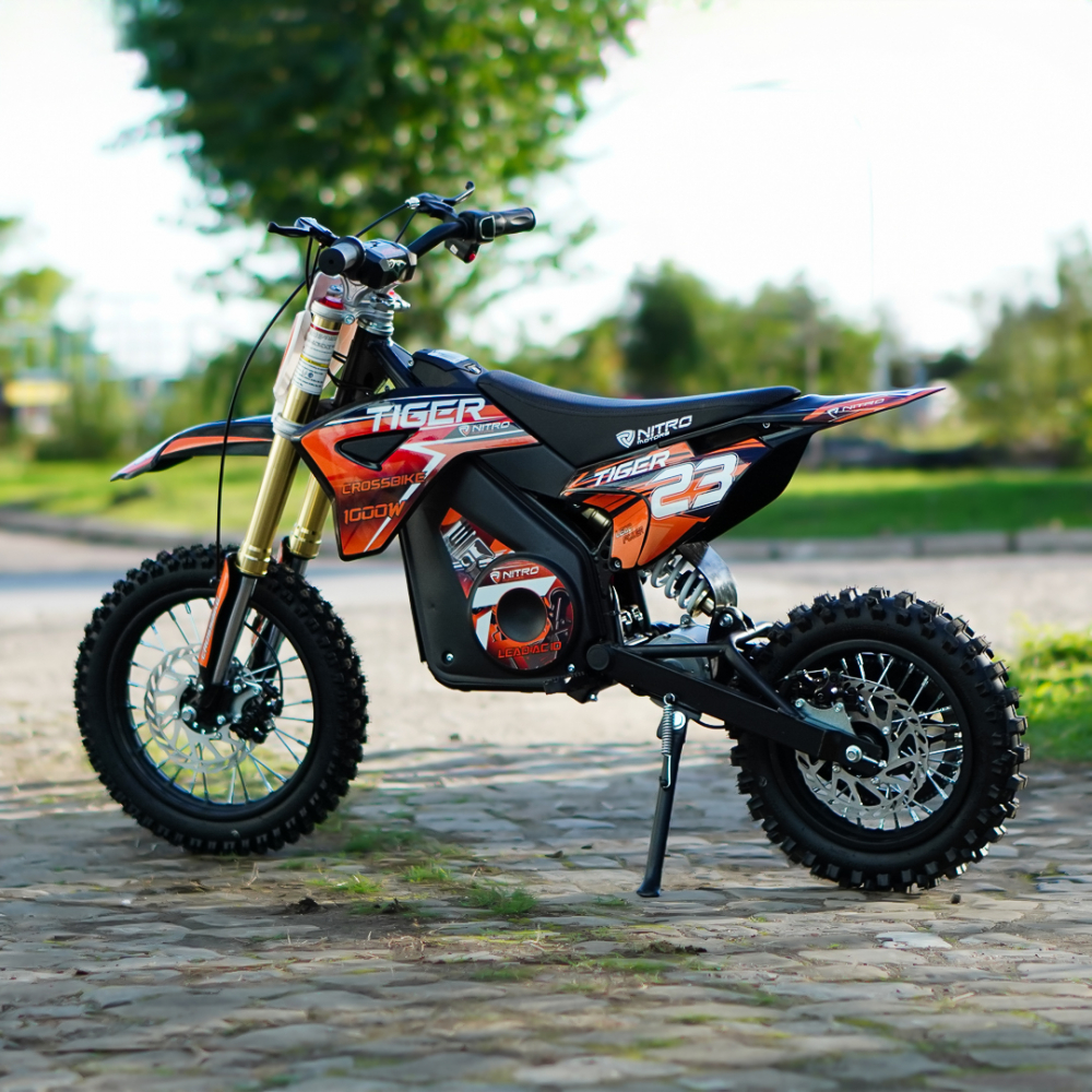 Motocicleta electrica Eco Tiger 1000W 36V 12/10 #Portocaliu [4]