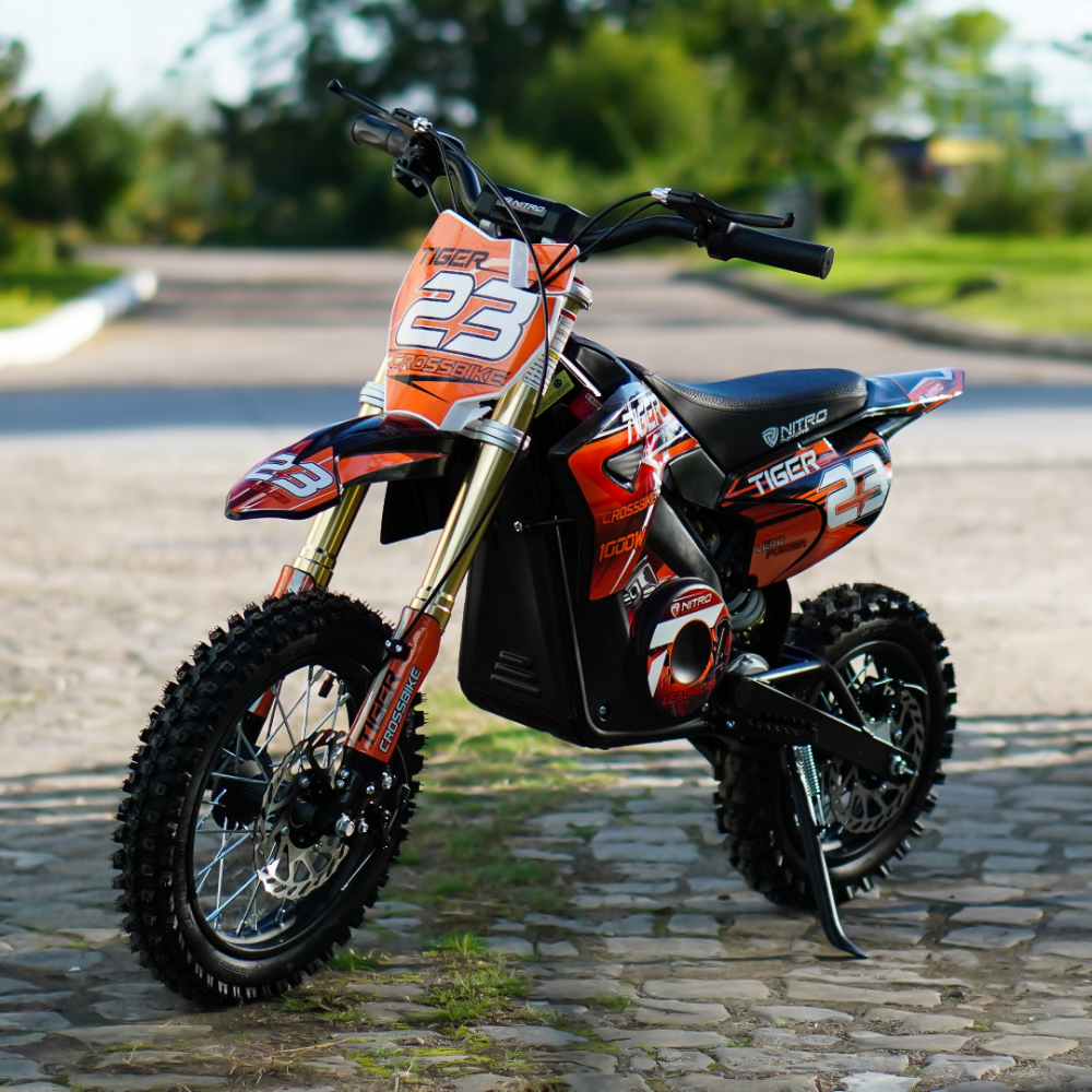 Motocicleta electrica Eco Tiger 1000W 36V 12/10 #Portocaliu [2]