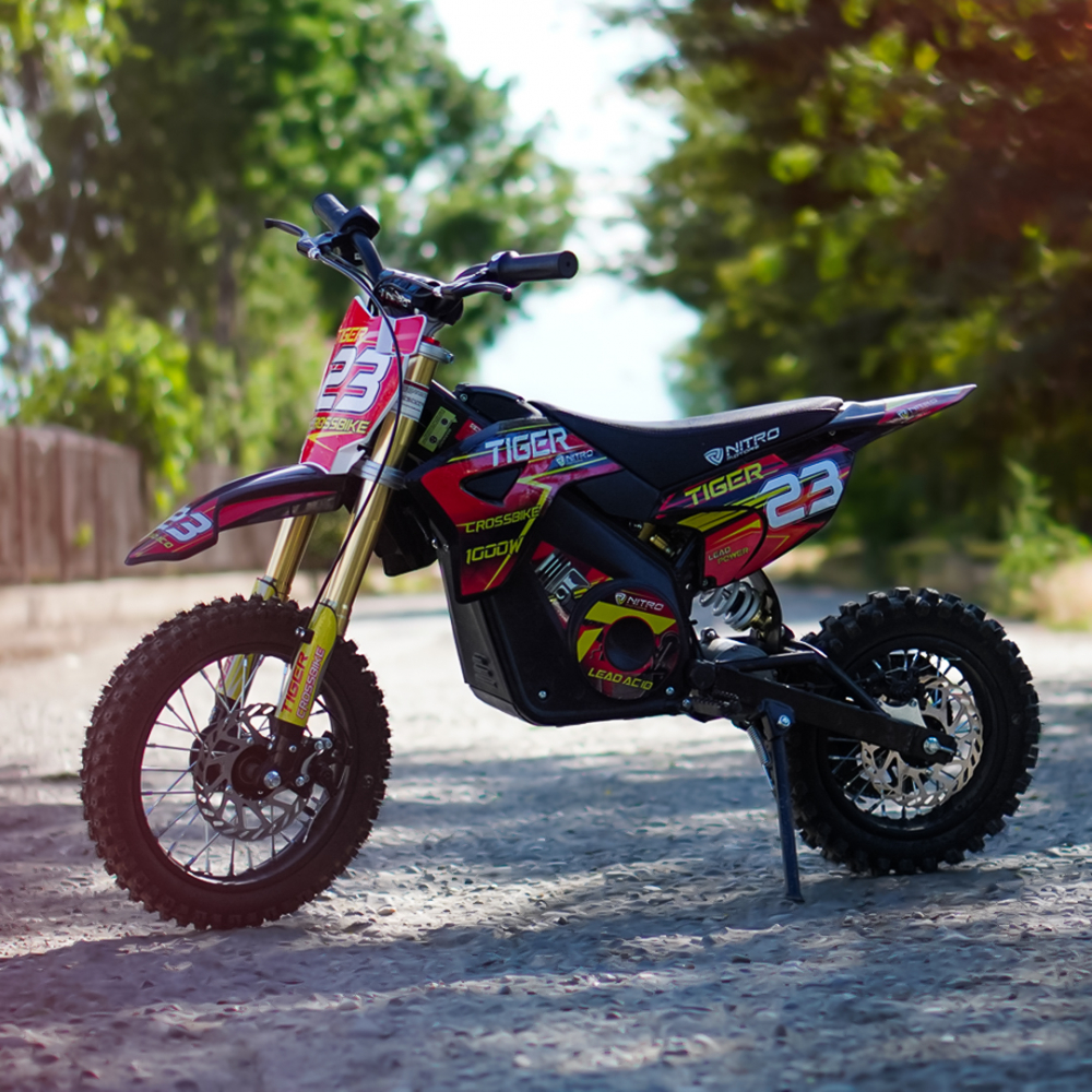Motocicleta electrica Eco Tiger 1000W 36V 12/10 #Rosu [4]