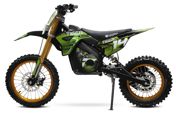Motocicleta electrica Eco Tiger 1300W 14/12 48V 14Ah Lithiu ION #Verde [2]