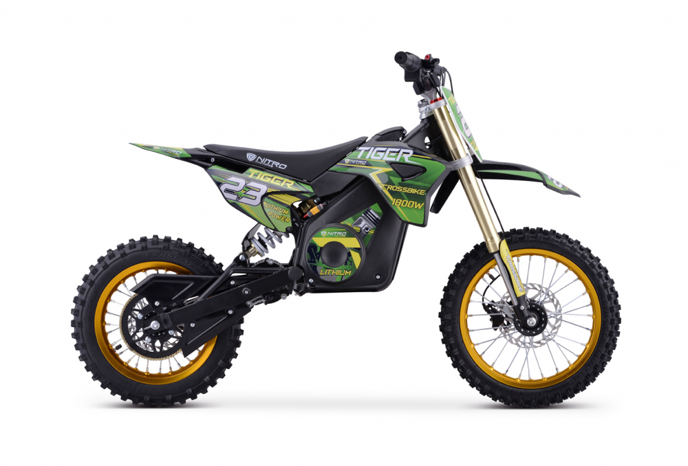 Motocicleta electrica Nitro E-Dirtbike Tiger 1800W 14/12 48V 13Ah Lithiu ION, culoare Verde [4]