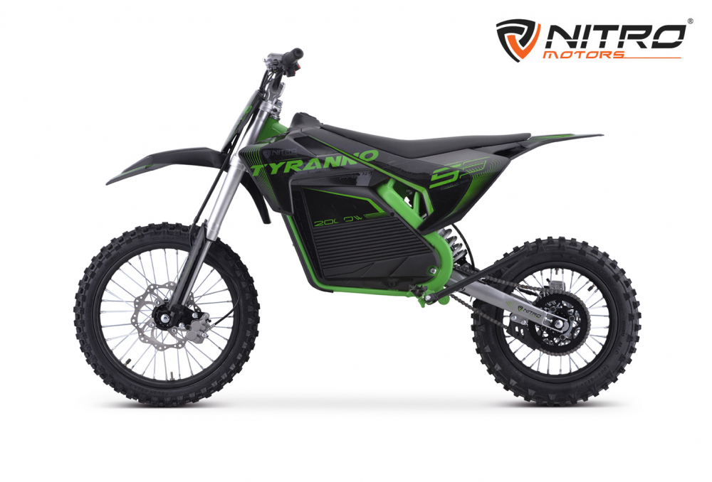 Motocicleta electrica E-Dirtbike Tyranno 2000W 19/16 72V 30Ah Lithiu ION, culoare verde [3]