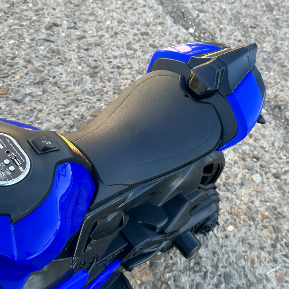 Motocicleta electrica, Kinderauto BDQ888 70W 12V cu roti moi, Bluetooth, culoare Albastru [17]