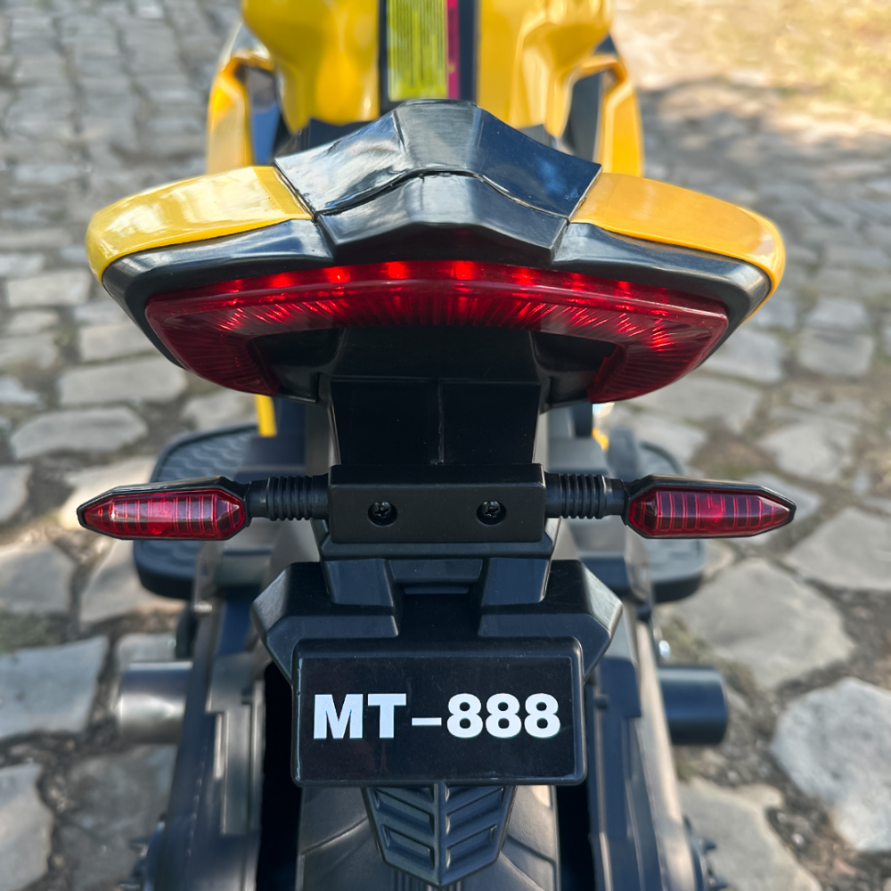Motocicleta electrica, Kinderauto BDQ888 70W 12V cu roti moi, Bluetooth, culoare Galben [15]