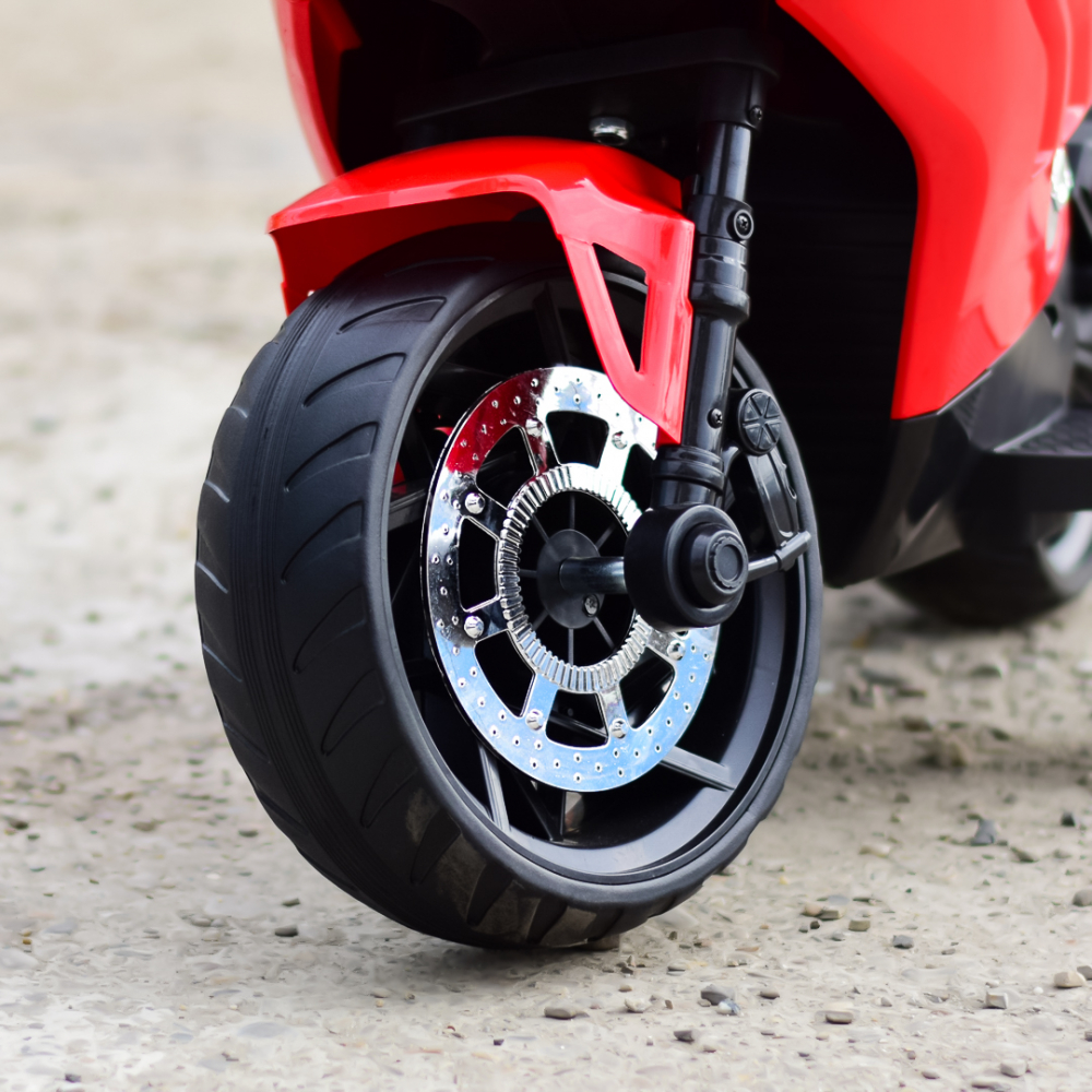 Motocicleta electrica, Kinderauto BDQ888 70W 12V cu roti moi, Bluetooth, culoare Rosu [13]