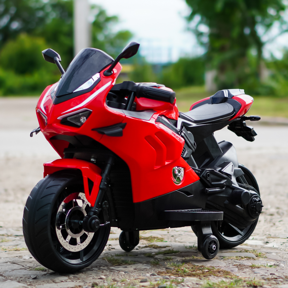 Motocicleta electrica, Kinderauto BDQ888 70W 12V cu roti moi, Bluetooth, culoare Rosu [4]