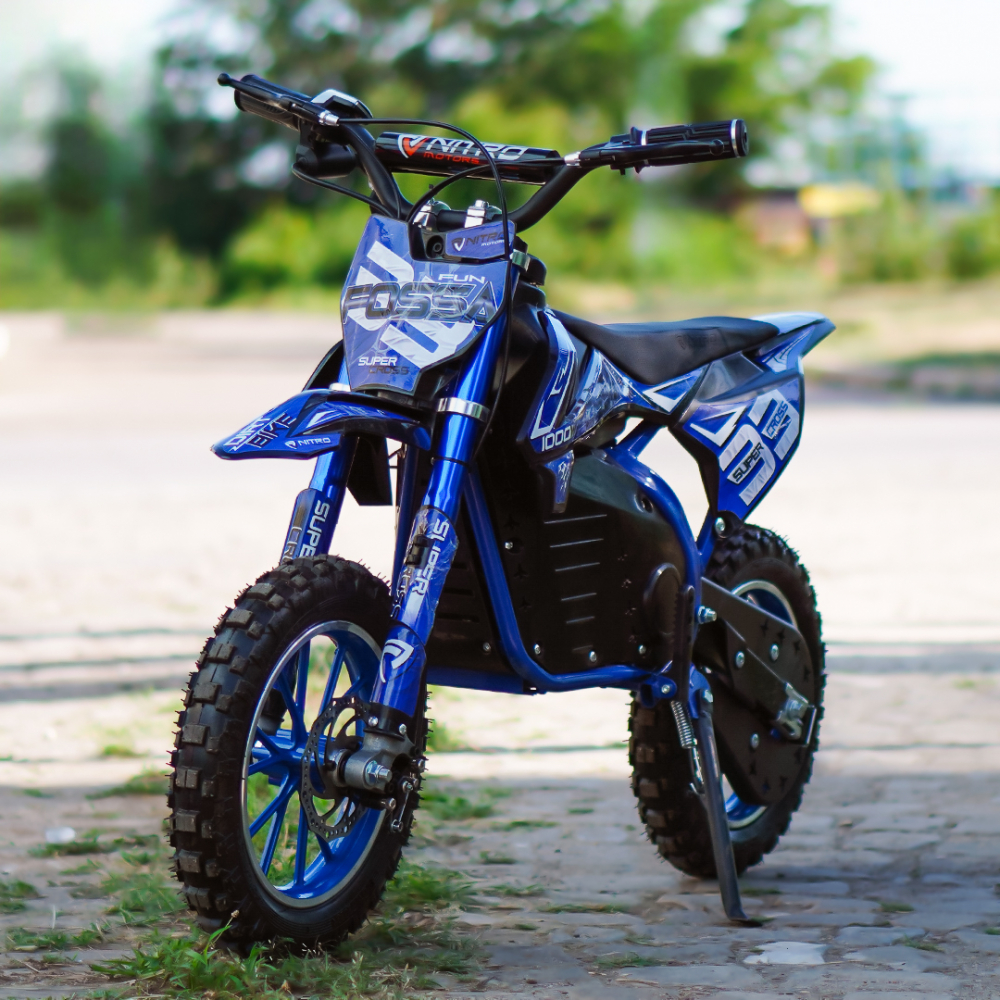 Motocicleta electrica NITRO Eco Fossa 1000W 36V cu limitator viteza, culoare albastra [3]