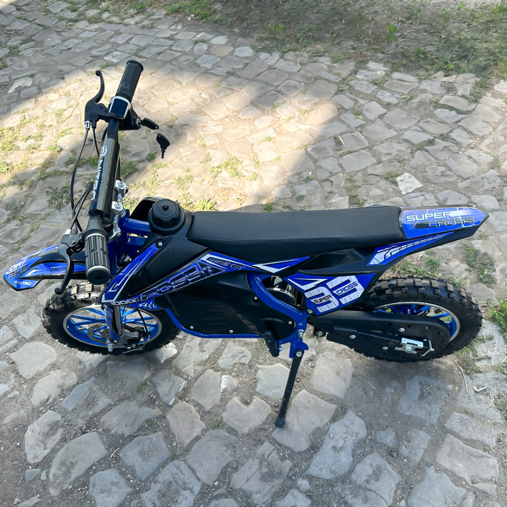 Motocicleta electrica NITRO Eco Fossa 1000W 36V cu limitator viteza, culoare albastra [11]
