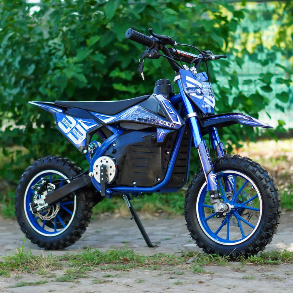Motocicleta electrica NITRO Eco Fossa 1000W 36V cu limitator viteza, culoare albastra [4]